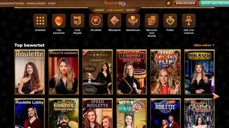 Amunra Casino Screenshot