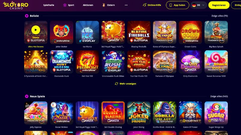 Slotoro Casino Startseite