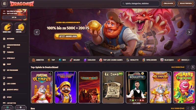 Dragonia Casino Screenshot